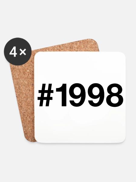 1998 Jahrgang Hashtag 28 Jahre 28. Geburtstag - Untersetzer (4er-Set) - Weiß