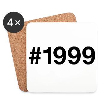 Hashtag vintage 1999 27 ans Anniversaire - Dessous de verre (lot de 4) - blanc - Devant