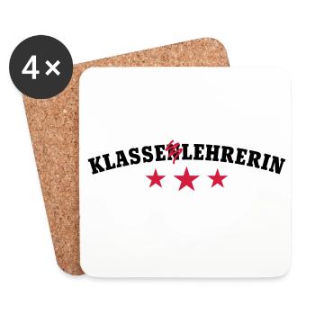 Klassenlehrerin - Untersetzer (4er-Set) - Weiß - Vorne