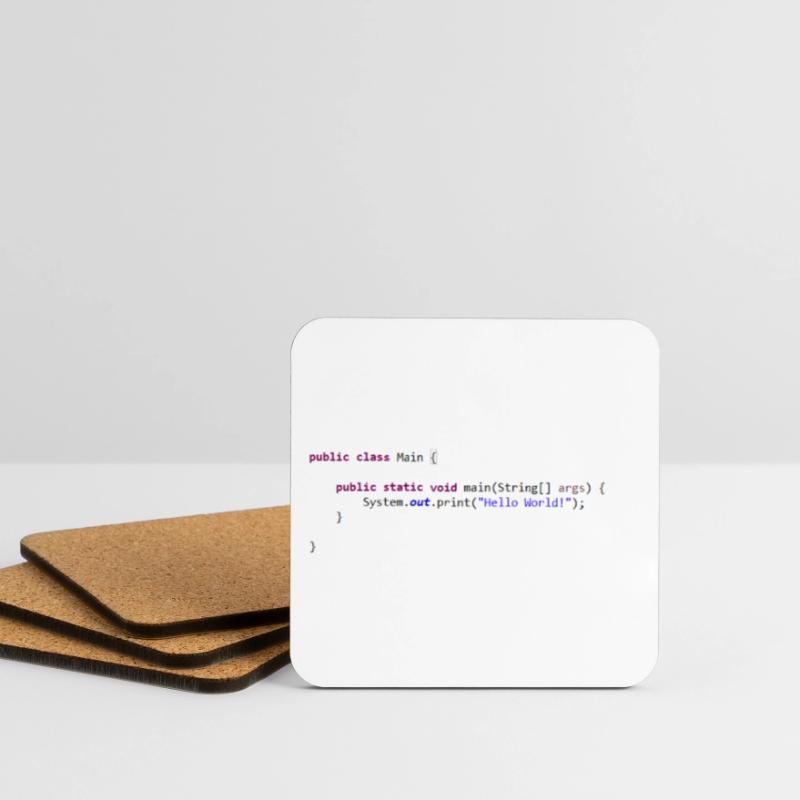 Java Hello World! Geschenkidee Untersetzer (4er-Set)