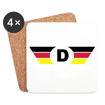deutschland flagge / Symbol top - Untersetzer (4er-Set) - Weiß - Vorne