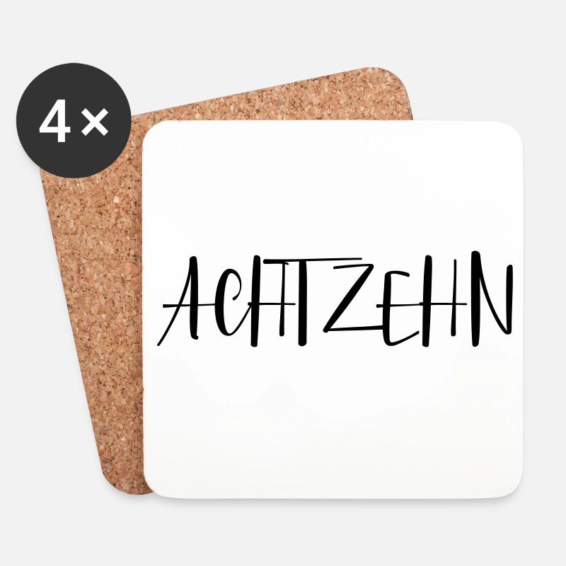 18 achtzehn 18. Geburtstag Geschenk Volljährigkeit - Untersetzer (4er-Set) - Weiß