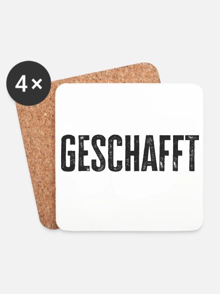 Geschafft Prüfung Klausur Abschluß Schule - Untersetzer (4er-Set) - Weiß