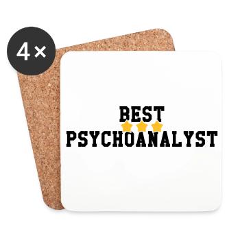 Psychologue / Psychiatre / Travail / Psychanalyste - Dessous de verre (lot de 4) - blanc - Devant
