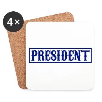 Patch du président - Dessous de verre (lot de 4) - blanc - Devant