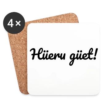 Hüeru güet Walliserditsch Dialekt - Untersetzer (4er-Set) - Weiß - Vorne