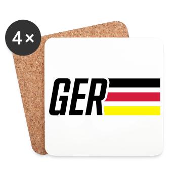 germany flagge deutschland team - Untersetzer (4er-Set) - Weiß - Vorne