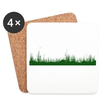 Grass, Ground, Meadow, Grass Meadow - Coasters (set of 4) - white - Front