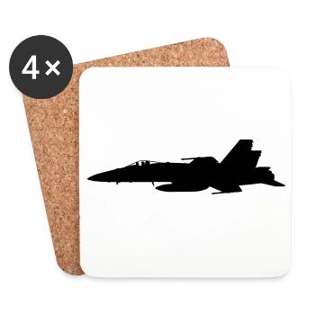 Avion - Dessous de verre (lot de 4) - blanc - Devant