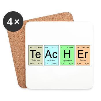 Periodic Table - TeAcHEr - Coasters (set of 4) - white - Front