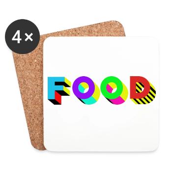 Essen Food lecker - Untersetzer (4er-Set) - Weiß - Vorne