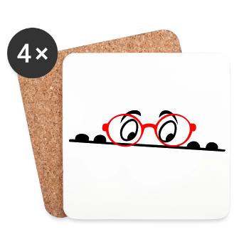 Glasses, eyes, comic - Coasters (set of 4) - white - Front