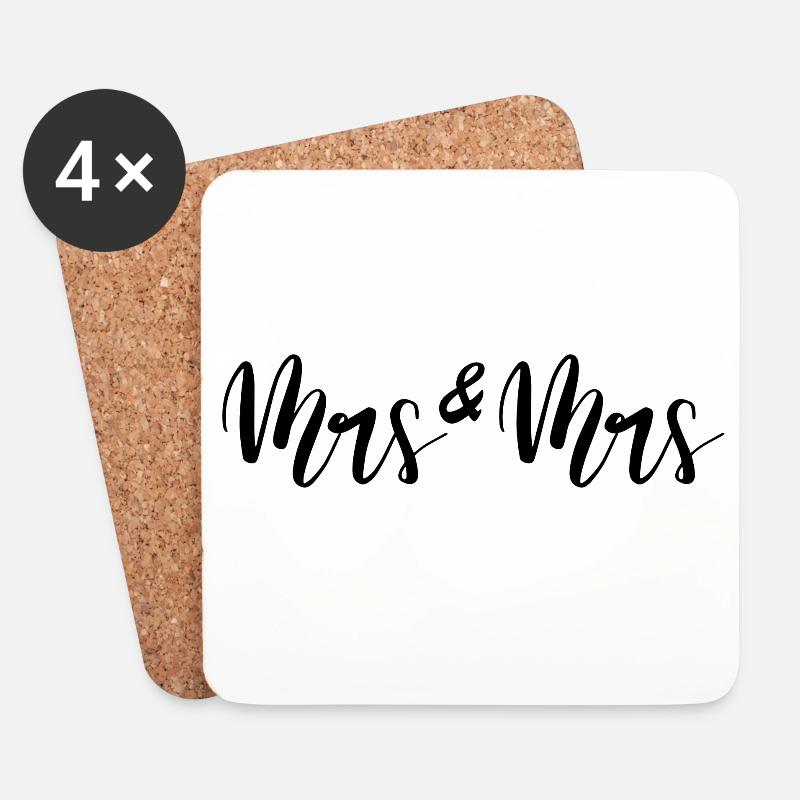 Mrs and Mrs lesbische Hochzeit Heiraten - Untersetzer (4er-Set) - Weiß