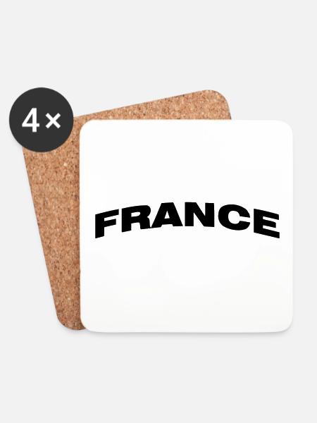 Frankreich - Untersetzer (4er-Set) - Weiß
