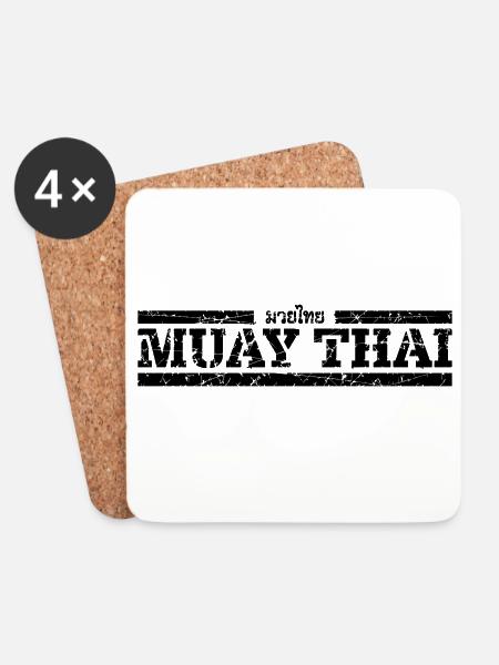 Muay Thai - Untersetzer (4er-Set) - Weiß