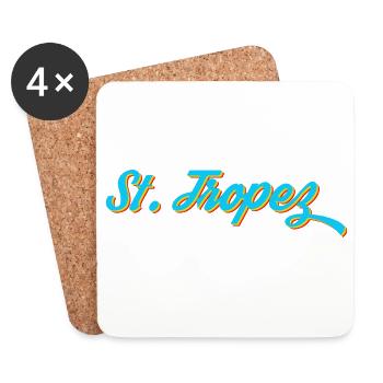St. Tropez Neon Kalligrafie - Untersetzer (4er-Set) - Weiß - Vorne