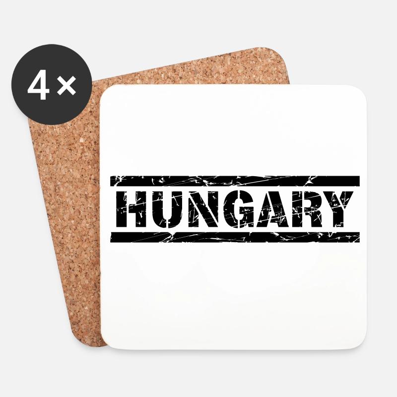 Hungary - Untersetzer (4er-Set) - Weiß
