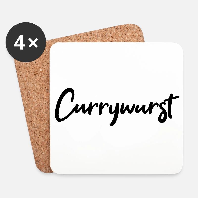 Currywurst - Untersetzer (4er-Set) - Weiß