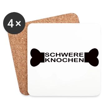 Schwere Knochen schwarz - Untersetzer (4er-Set) - Weiß - Vorne