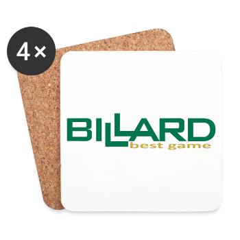 Billard Design Best Game, Poolbillard - Untersetzer (4er-Set) - Weiß - Vorne