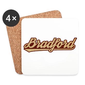 Lettrage vintage Bradford - Dessous de verre (lot de 4) - blanc - Devant
