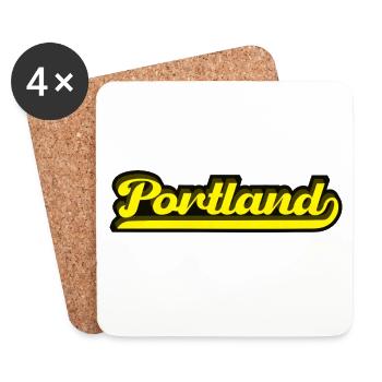 Retro Portland Oregon lettering - Coasters (set of 4) - white - Front