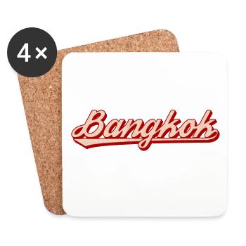 Bangkok Retro Lettering Red Vintage - Dessous de verre (lot de 4) - blanc - Devant