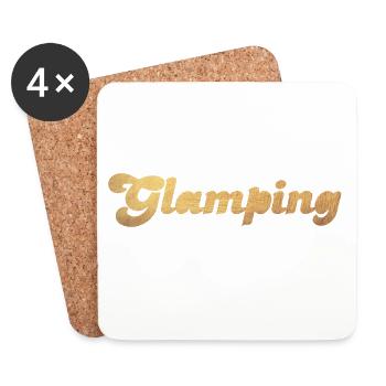 Glamping Gold Camper Camping vibes Van Life Fan - Untersetzer (4er-Set) - Weiß - Vorne