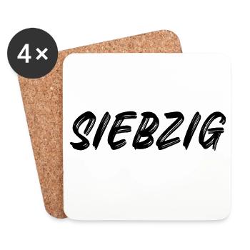 70 - Siebzig - 70. Geburtstag - Untersetzer (4er-Set) - Weiß - Vorne
