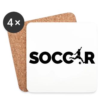 soccer Fußballer Logo Schuss Symbol Spieler icon - Untersetzer (4er-Set) - Weiß - Vorne