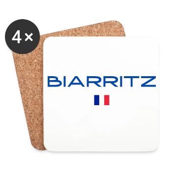 Biarritz France Flag - Coasters (set of 4) - white - Front