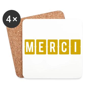 MAÎTRESSE. MAITRE. MERCI. MERCI MAÎTRESSE - Dessous de verre (lot de 4) - blanc - Devant