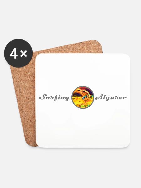 Surfing Algarve - Coasters (set of 4) - white