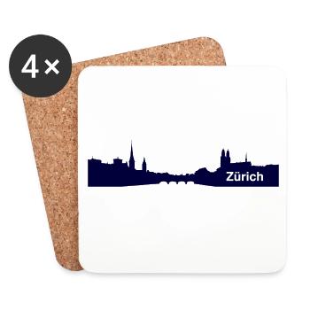 Zürich City Stadt Design - Alpha - Geschenkidee - Untersetzer (4er-Set) - Weiß - Vorne