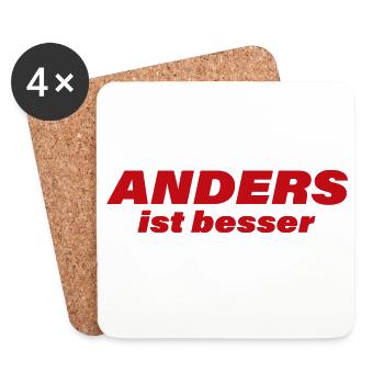 ANDERS IST BESSER - Untersetzer (4er-Set) - Weiß - Vorne