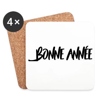 HAPPY NEW YEAR. NEW YEAR'S EVE. NEW YEAR - Coasters (set of 4) - white - Front