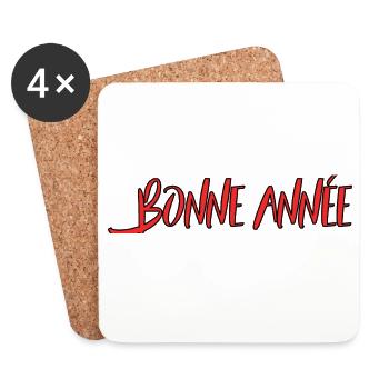 HAPPY NEW YEAR. NEW YEAR'S EVE. NEW YEAR - Coasters (set of 4) - white - Front