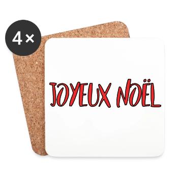 CHRISTMAS. MERRY CHRISTMAS. FIR. HAPPY NEW YEAR - Coasters (set of 4) - white - Front
