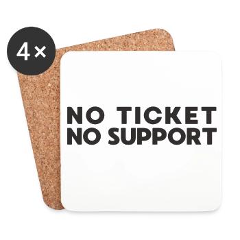 Pas de ticket pas d’assistance Administrateur informatique - Dessous de verre (lot de 4) - blanc - Devant