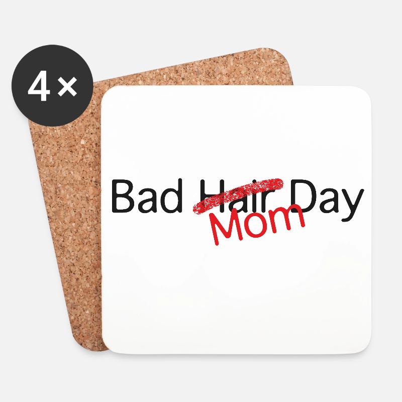 Bad Mom Day Humor Text - Untersetzer (4er-Set) - Weiß