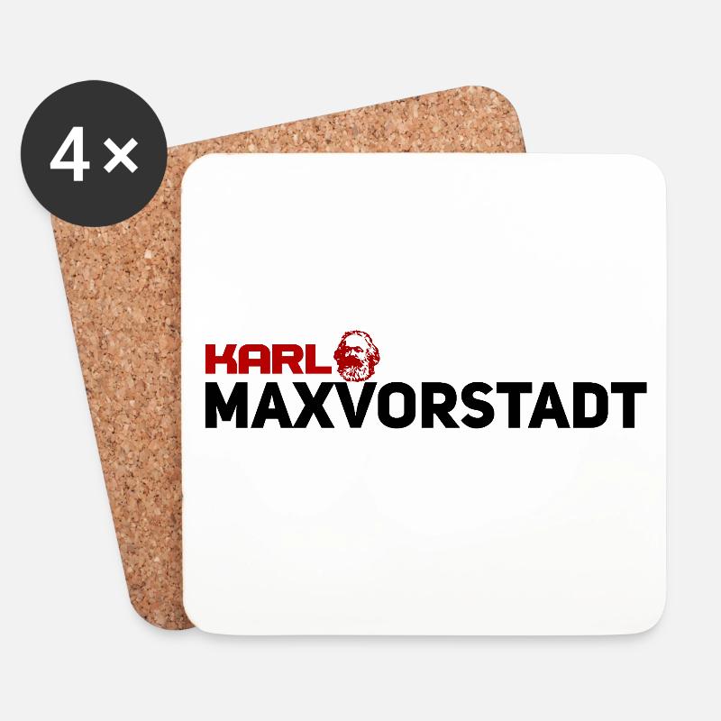 Karl Maxvorstadt Retro Wortspiel - Untersetzer (4er-Set) - Weiß