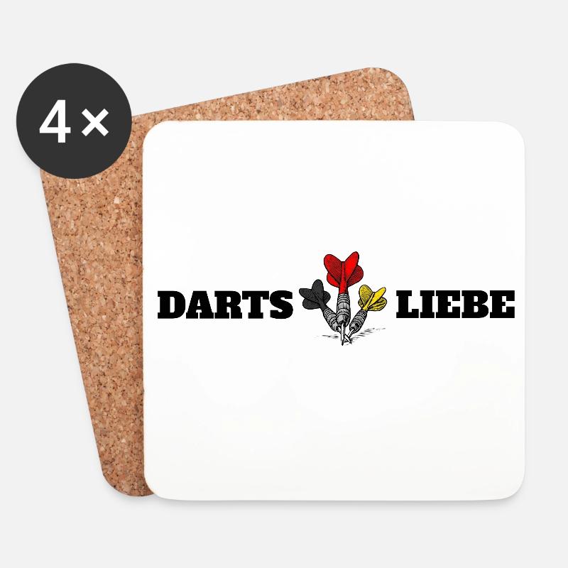 Darts ist Liebe - Untersetzer (4er-Set) - Weiß