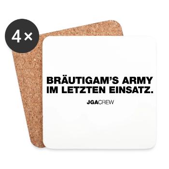 Bräutigams Army letzte Einsatz (JGA) - Dessous de verre (lot de 4) - blanc - Devant