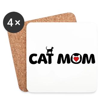 Katzen Mama Mietz Kater Katze Haustier Katzenliebe - Untersetzer (4er-Set) - Weiß - Vorne