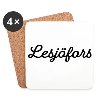 Lesjöfors schwarz - Untersetzer (4er-Set) - Weiß - Vorne