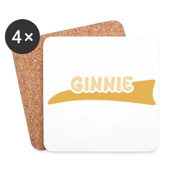 Ginnie als Vorname - Untersetzer (4er-Set) - Weiß - Vorne