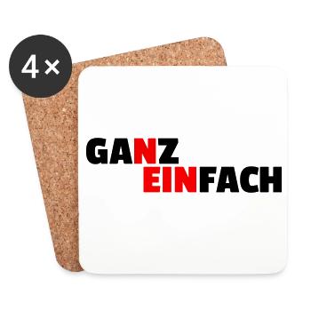 GANZ EINFACH NEIN - Untersetzer (4er-Set) - Weiß - Vorne