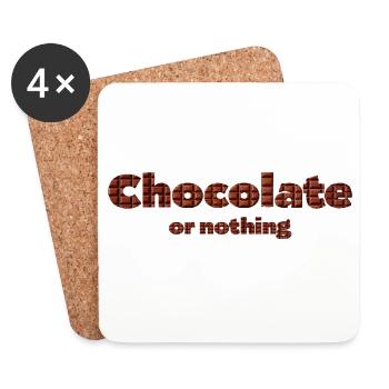 Motif chocolat avec effet 3D - Dessous de verre (lot de 4) - blanc - Devant