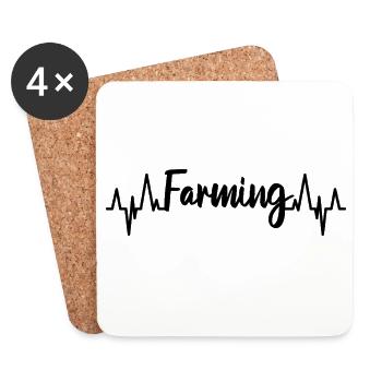 ECG de l’agriculteur - Dessous de verre (lot de 4) - blanc - Devant