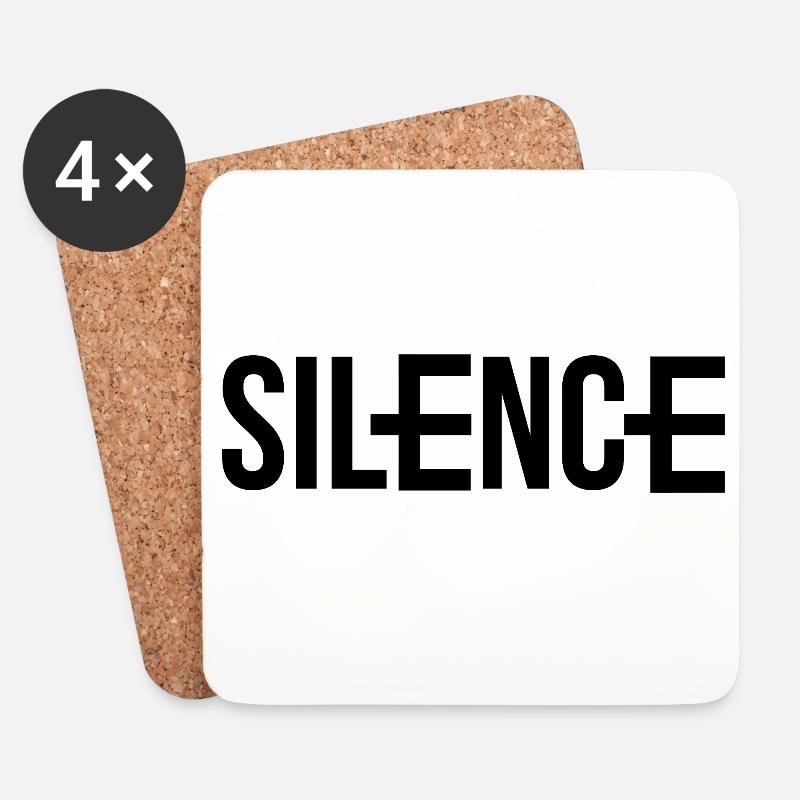 Silence aber nicht Still - Untersetzer (4er-Set) - Weiß